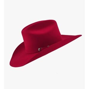 Rockem Tejana Felt Hat Red Wine Cowboy Hat Size 7 3/8